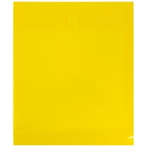 JAM Plastic Hook & Loop Envelopes, 9.8x11.8x1, 12/Pack, Yellow, 1 Inch Expansion