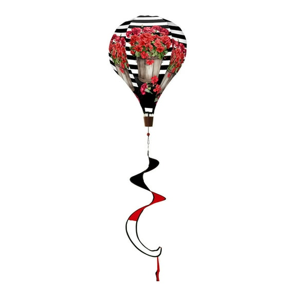 Briarwood Lane Striped Geraniums Hot Air Balloon Spinner