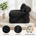 thumbnail image 5 of Neche Single Corduroy Convertible Sleeper Sofa - Folding, Pillow Included, Back Support, Portable for Living Room & Bedroom, Black, 5 of 10