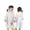 White, variant on Krdevn Kids Two Tone Cloud Hooded Raincoat with Detachable Shield Backpack Friendly Waterproof Windproof Snap Front Rain Jacket Pockets for Toddler Girls School Color:White,Size:9-12 Years