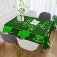 thumbnail image 5 of 54"x54" St Patrick's Day Clover Tablecloth Waterproof Washable Polyester Square Table Cover Durable Tablecloth for Kitchen Dining Table Party Decor, 5 of 7