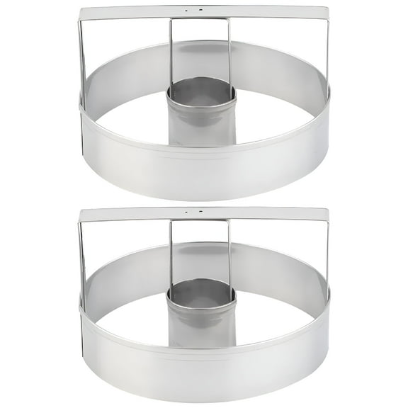 ACDANC 2pcs Stainless Steel Round Cookie Cutter Donut Muffin Baking Mold