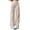 Beige, variant on Women's Mid Waist Three Pocket Long Pants Casual Workwear Cargo Trousers Beige L Size