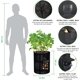 thumbnail image 4 of Paquete de 3 bolsas de plantación de 10 galones con ventana de cosecha - Bolsas de plantación de papas con asas - Macetas de tela acolchadas - Bolsas grandes para plantar en el jardín - Bolsas de pla, 4 of 5