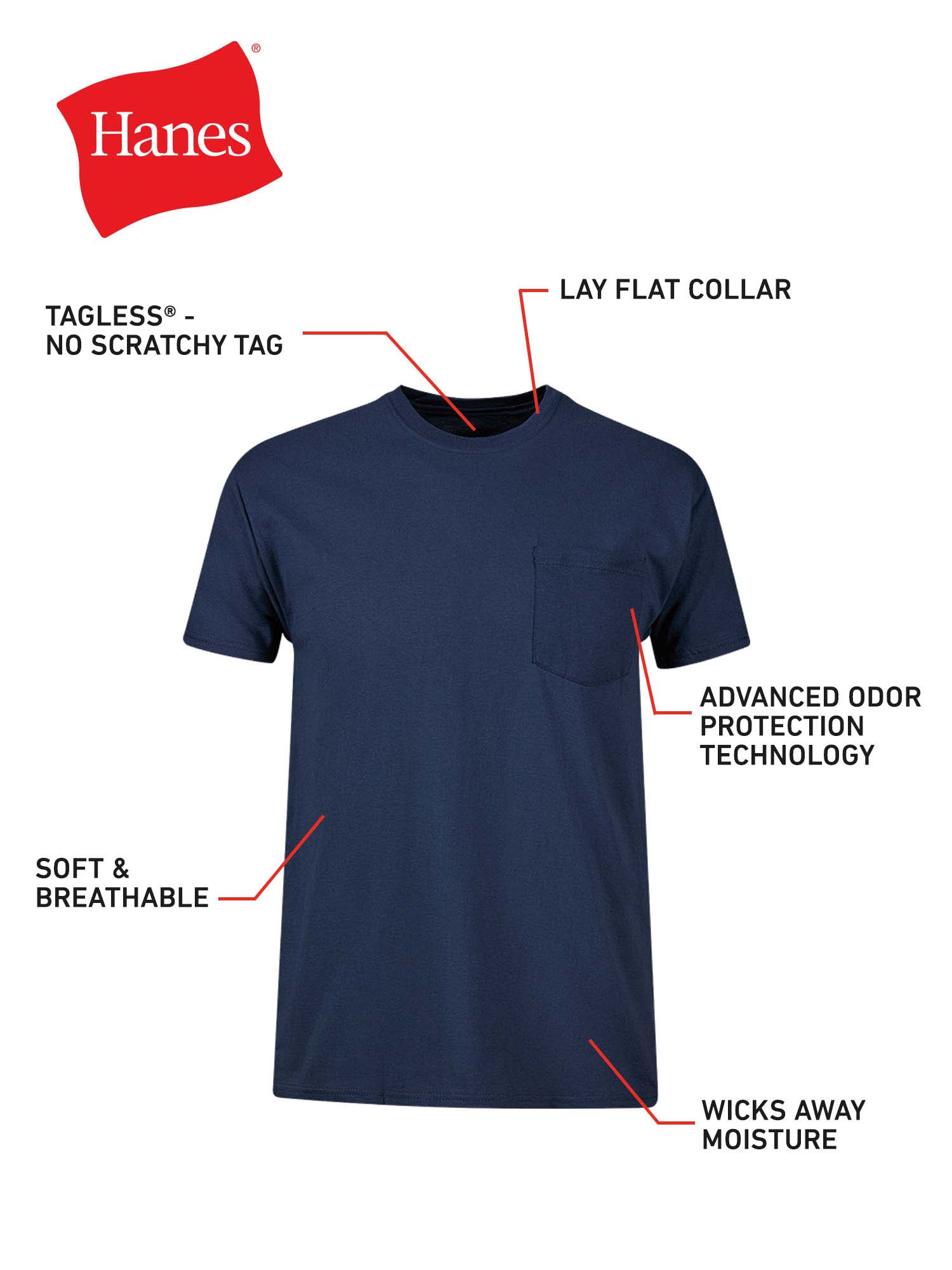 Hanes Men's Pocket T-Shirt, 6-Pack photo 8