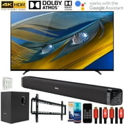Sony XR65A80J 65-inch A8H 4K OLED Smart TV (2021 Model) Bundle with Deco Gear Home Theatre Soundbar with Subwoofer, Wall Mount Accessory Kit, 6FT 4K HDMI 2.0 Cables and More