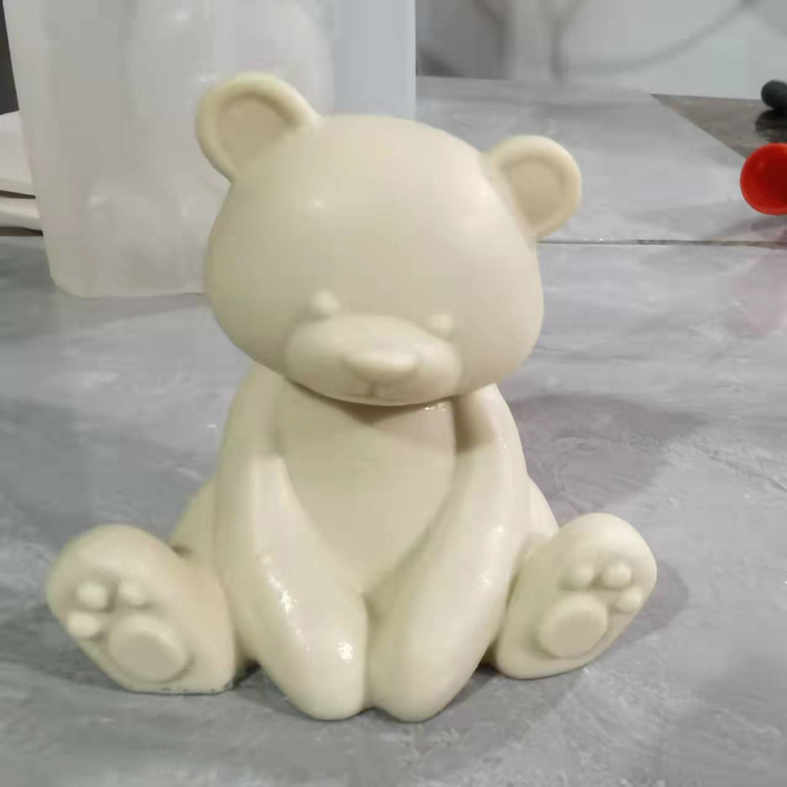3D Little Bear Silicone Candle Mold Cute Animal Scented Soaps Mold Chocolate Fondant Cake Baking Mold