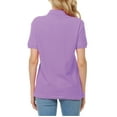 thumbnail image 2 of Basico Lavender Polo Collared Shirts For Women 100% Cotton Short Sleeve Golf Polo Shirts For Women and Juniors, 2 of 6