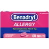Benadryl Ultratabs Antihistamine Allergy Relief Medicine, Diphenhydramine HCl Tablets for Relief of Cold & Allergy Symptoms Such as Sneezing, Runny Nose, & Itchy Eyes & Throat, 100 ct