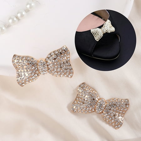 

Hatiss 1Pc Women Shoes Clip DIY Bowknot Shoe Charm Jewelry Rhinestones Sandal Buckle High Heel Decorations Shoe Flower Shoes Accessories