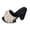 Beige, variant on GERsome Platform Chunky Heels Sandals for Women Open Toe Summer Slip-On High Heels Slide Dress Party Wedding Shoes, Black Size 9
