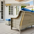 thumbnail image 5 of Ovios Outdoor Patio Sofa 3-Seater with Cushions All-Weather Wicker Rattan Couch for Garden, Porch, or Backyard, 5 of 7