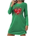 thumbnail image 2 of Taqqpue Valentines Nightgowns for Women Crew Neck Night Shirt Soft Sleepwear Heart Printed Cotton Night Gown Long Sleeve Sleepshirts, 2 of 6