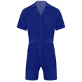 thumbnail image 4 of YONGHS Men's Summer Romper One Piece Overall Coverall Zipper Loose Fit Tracksuits with Pockets Royal Blue XXL, 4 of 7