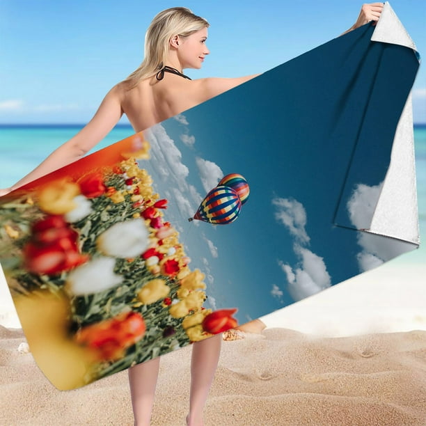 Xihbxyly Toalla de Playa de Microfibra, Resistente a La Arena, de Secado Rápido, Compacta y Ligera, Ideal para Viajes, Piscina, Playa, Spa y Actividades Al Aire Libre. 76 X 152 Cm. Suave y Absorbente