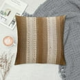 thumbnail image 2 of Nawypu  Throw Pillow Covers for Farmhouse Living Room, Burlap Textured Striped Woven Boho Pillow Covers Beige &amp; Brown, Single Stripe, 2 of 5