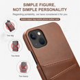 thumbnail image 2 of SaniMore Case for iPhone 15 6.1" 2023, Card Slots [Up to 2] Wear-resistant PU Leather Skin Shockproof PC Backplane Anti-fall Slim Lightweight Shell for iPhone 15, Brown, 2 of 7