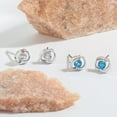 thumbnail image 5 of BNNG Crystal Stud Earrings For Women Ladies' Glamorous Rhinestone Ear Hoops Rose Love Pato Stone Earrings S925 Silver Needle Allergy Prevention Small Sea Heart Earrings Women'S Skeleton Ear Vines, 5 of 9