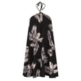 thumbnail image 3 of Vestido Corto Con Cuello Halter Vestidos de playa para mujer Vestido casual con estampado floral de moda Boho A-Line (Negro L) Kuymtek para Mujer Negro T M, 3 of 6
