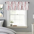 thumbnail image 3 of Farmhouse Grey Red Leaves Valances for Windows,Kitchen Valance Rod Pocket Short Curtain, Spring Summer Botantical Valance Curtain Window Valances for Bedroom Bathroom Living Room 54x18in, 3 of 9