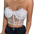 thumbnail image 1 of Txlixc Corsé femenino, blusa en forma de tubo, bordado floral, chaleco de hombro claro, adecuado para reuniones diarias del Club Txlixc  moda, 1 of 7