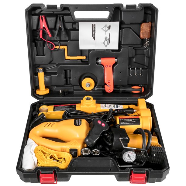 BENTISM 3 Ton Electric Scissor Car Jack Floor Jack Lift w/Impact Wrench