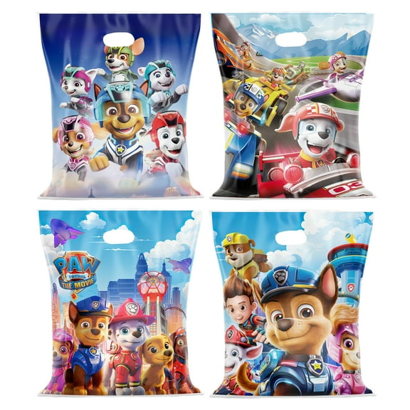 Handheld Paw Patrol Party Favor Bags, 16 Pcs Paw Patrol Favor Bags for Birthday Parties/Paw Patrol Favor Bags/Paw Patrol Candy Bags, Paw Patrol Plastic Bags for Paw Patrol Party Decorations