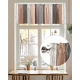 thumbnail image 7 of Vintage Brown Beige Stripes Valances for Windows Peeling Paint Effect Texture Valance Rod Pocket Short Window Treatments Curtains for Kitchen Bathroom Living Room Bedroom, 42 x 18 Inch, 7 of 7