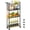 Black, variant on Slim Storage Cart with Wheels, 4 Tier Mobile Narrow Shelving Unit Organizer Utility Cart with Handle, Skinny Rolling Trolley for Small Space Kitchen Bathroom Laundry, Black and Rustic Brown