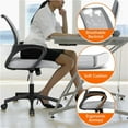 thumbnail image 2 of Yaheetech 2PCS Mid-Back Height Adjustable Mesh Office Chair Computer Chair with Lumbar Support & 360°Rolling Casters, Gray, 2 of 14