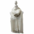 thumbnail image 2 of Ivory Long Big Long Woolen Scarf Fashionable Shawl Wrap Sunscreen with Ivory Paisley Motif Embroidery with Hand Knotted Tassels For Women, Girls, 2 of 3