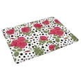 thumbnail image 2 of MKHERT Red Roses with Black Polka Dots Circles Doormat Rug Home Decor Floor Mat Bath Mat 30x18 inch, 2 of 3