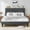 Gray, variant on Bolvdo Queen Bed Frame with Velvet Upholstered Headboard, Metal Support, No Box Spring Needed, Noise Free, Easy Assembly, Beige