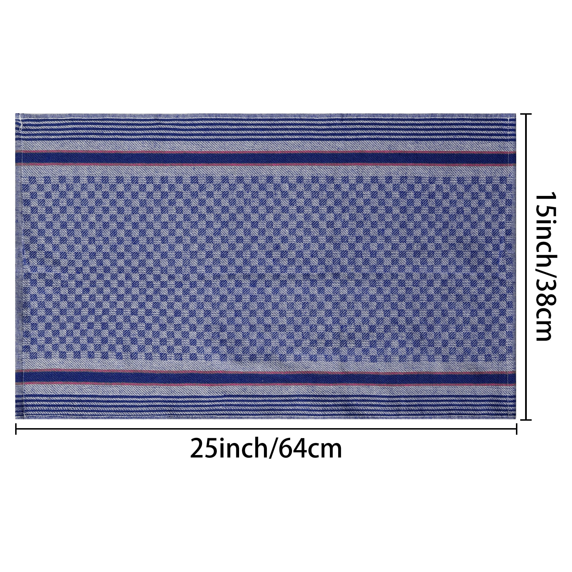 Unique Bargains Cotton Soft Waffle Weave Kitchen Dishcloths 15" x 25" Blue Green