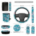 thumbnail image 4 of XYZCANDO Cherry Blossom Car Seat Cover Keychain Lipstick Cover Car Trash Can Steering Wheel Cover Center Mirror Cover Coasters Car Seat Cover Removable Automotive Accessories, 4 of 5