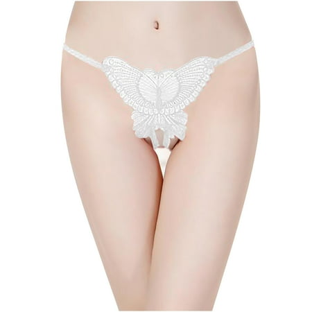 Bigersell Women s Exotic Underwear Clearance Panties Women Pack Bikini Panty Style P-44 Spandex Thong Panties Ladies Seamless Thong Briefs High Waist Women s Bikini Panties White One Size