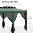 thumbnail image 4 of Outsunny Abri 10'x10 Pieds avec Moustiquaire et Toit à Double Niveau, Vert, 4 of 10