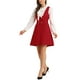 thumbnail image 4 of Vestido Pinafore Inspire Chic para Mujer A-Line Overoles Doble Botonadura Tirantes XL Rojo, 4 of 5