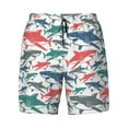 thumbnail image 4 of Lsque Mens Swim Trunks Colorful Shark Pattern - Bathing Suit Compression Liner - Beach Swim Shorts Swimwear - (S-3XL) - Stretch Quick Dry -X-Large, 4 of 9