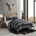 thumbnail image 2 of Wrangler City Flats Plaid Microfiber Blue 3 Piece Comforter Set-Full/Queen, 2 of 12