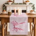 thumbnail image 2 of Table Runner 108 Inches Long for Kitchen Dining, Pink Bow Dresser Scarf Farmhouse, Dining Table Decorations for Wedding/Parties, Cute Watercolor Girls Cartoon Luxury 13 x 108 In, 2 of 8
