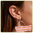 thumbnail image 5 of Just Being Cute Sterling Silver Hoop Earrings for Women, White Gold Plated Huggie Hoop Earrings Hypoallergenic Small Hoops for Wife Girlfriend Valentine's Day Gifts with Box, 18mm, 5 of 8