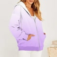 thumbnail image 2 of Inleife Fleece Jacket Women Casual Printed Zippered Jackets Women's Long Sleeved Hooded Sweater Jacket Top, 2 of 6