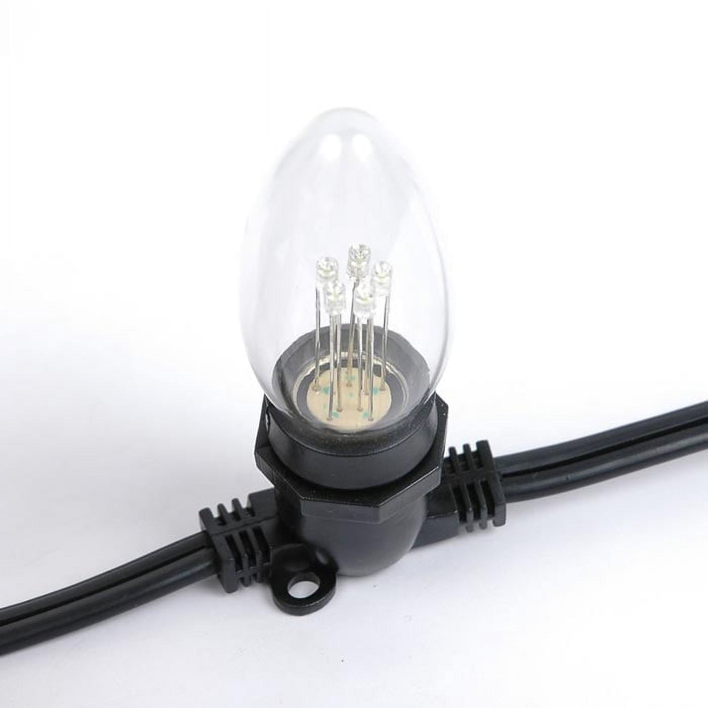 Novelty Lights 25 Pack C9 LED Outdoor String Light Patio Christmas Replacement Bulbs, Warm White, C9/E17 Base, .75 Watt