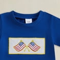 thumbnail image 6 of NOLDARES Baby Boy 4th July Outfit Short Sleeve T-Shirt and Comfy Shorts with 2 Pockets Stars and Stripes Embroidery 2-Piece Summer Set(Blue,2-3 Y), 6 of 6