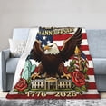thumbnail image 2 of 1776-2026 Patriotic Flannel Throw Blanket, America 250th Anniversary Eagle & Landmark Print for Gifting, 2 of 6