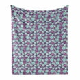 thumbnail image 1 of Floral Soft Flannel Fleece Throw Blanket, Feminine Composition of Peonies, Cozy Plush for Indoor and Outdoor Use, 70" x 90", Seafoam Violet, by Ambesonne, 1 of 5