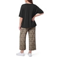 thumbnail image 6 of Gleelist Two Piece Sets for Women Summer Outfits Lounge Sets Short Sleeve Tops Cropped Pants Comfy Pjs Sets(1X-5X), 6 of 6