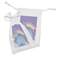 thumbnail image 2 of Unicorn Fabric Pouch Set of 2, Pony Rainbow Dreamy Color Theme, Small Drawstring Bag for Toiletries Masks and Favors, 9" x 6", Lavender Blue Multicolor, by Ambesonne, 2 of 2