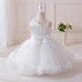 thumbnail image 2 of IBTOM CASTLE Baby Flower Girl One Shoulder Formal Wedding Dress 1st 2nd Birthday Cake Smash Outfits Toddler Prom Pageant Ball Gown 3-4 Years White, 2 of 7